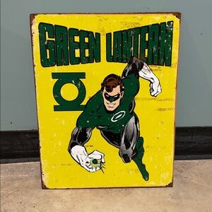 Green Lantern Metal Sign